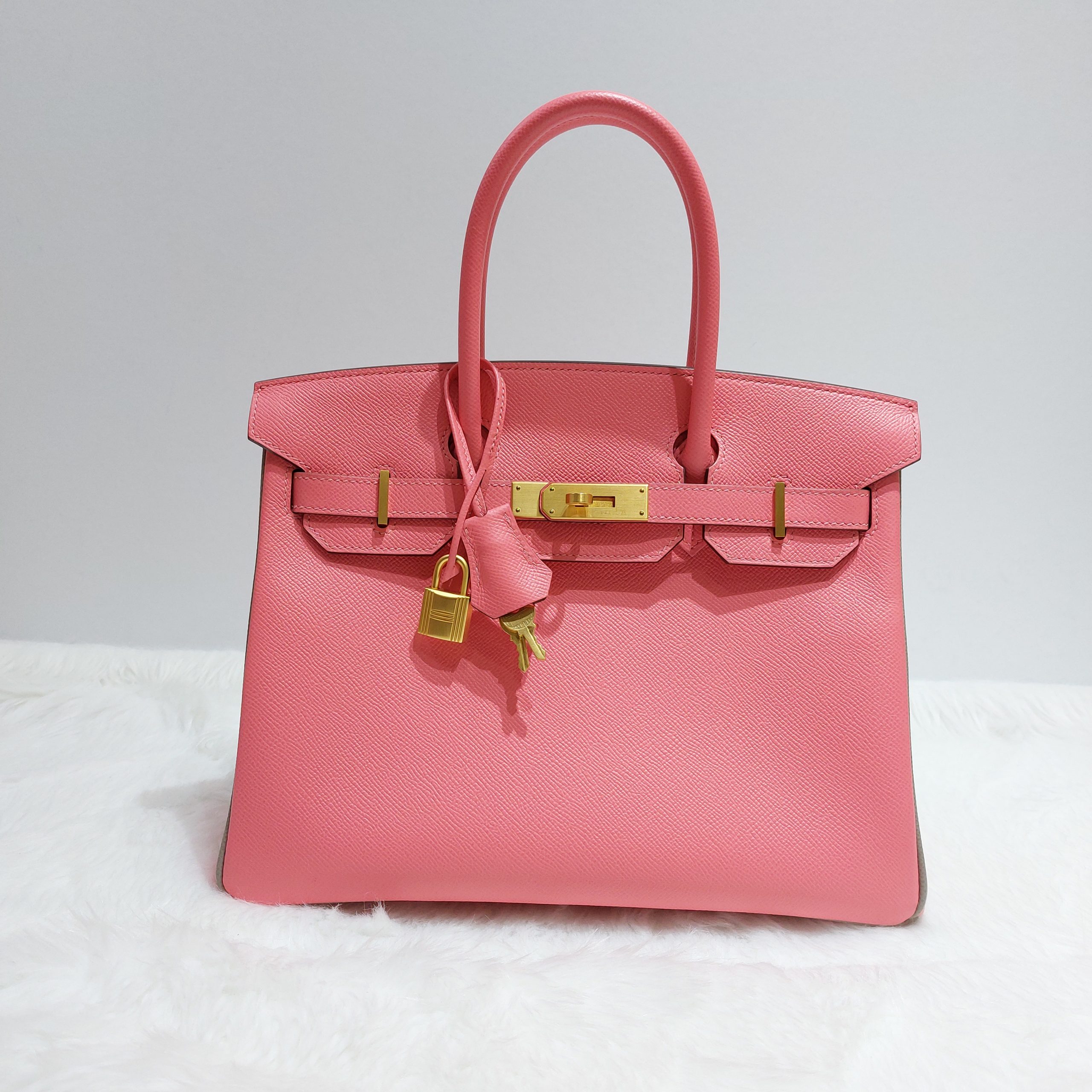 Hermès Birkin Bag 30cm Gris Asphalt Rose Azalee Epsom Gold Hardware