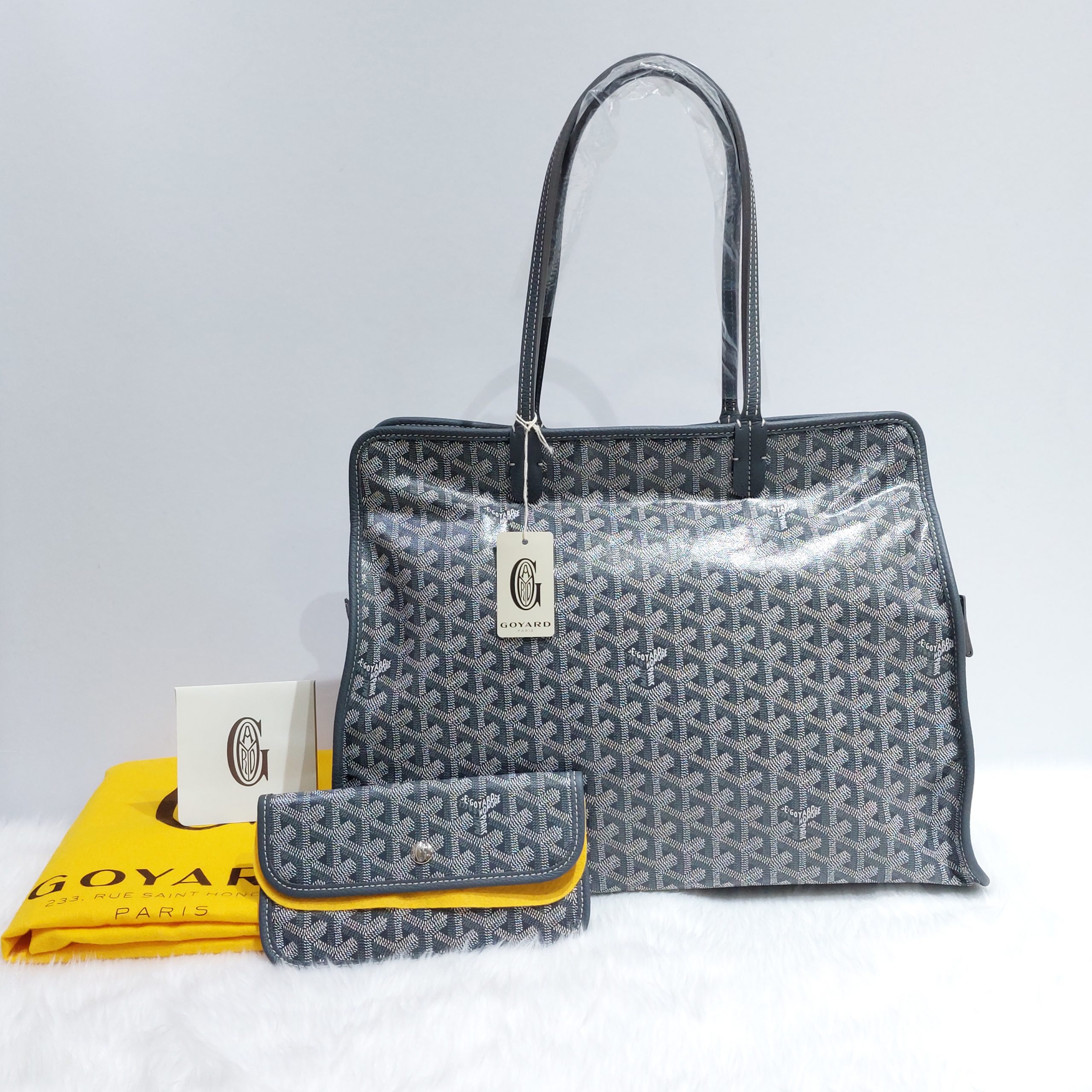 GOYARD Goyardine Sac Hardy Pet Carrier PM Grey 148971