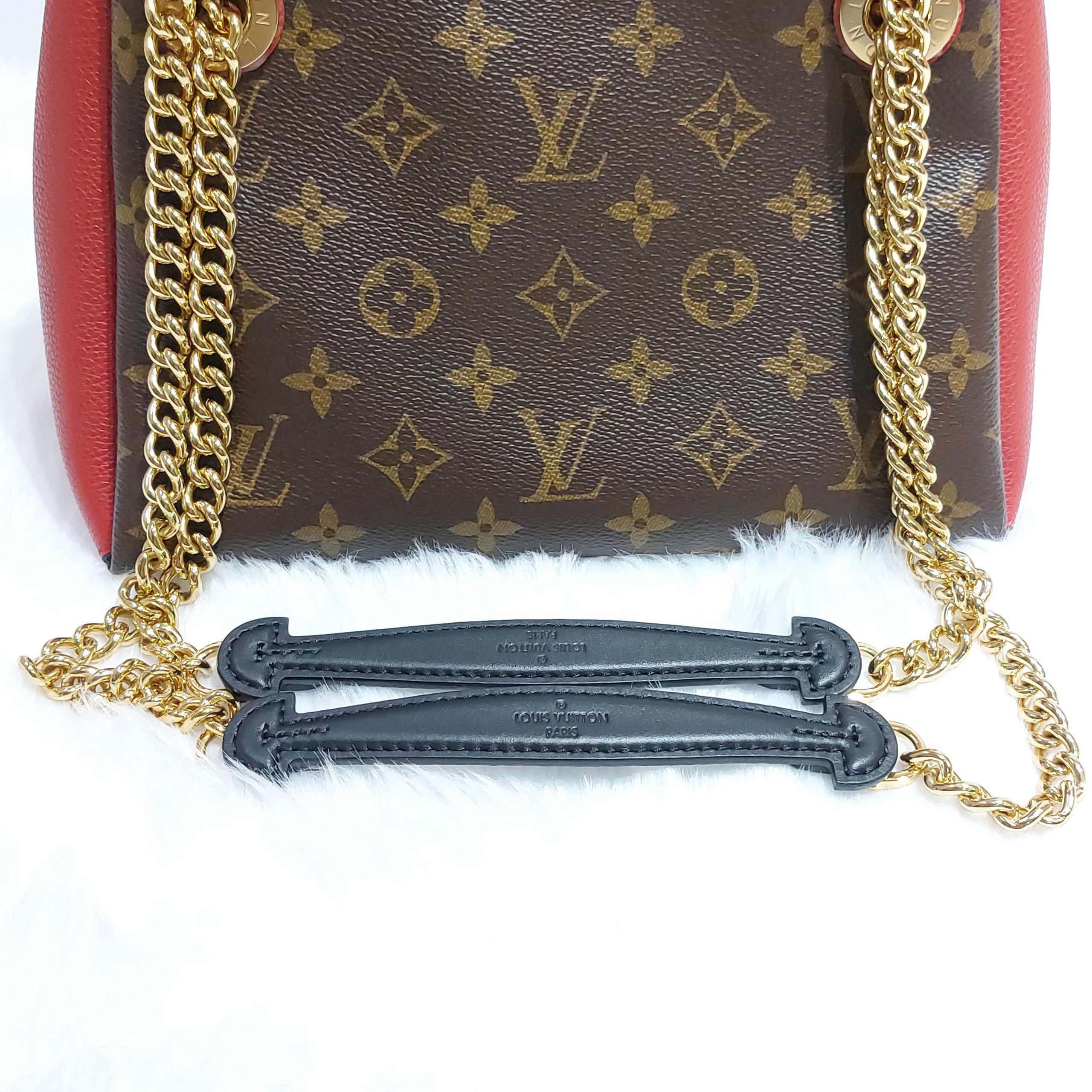 Replica Louis Vuitton M43774 Surene BB Monogram Coated Canvas and Grained  Calf Leather Women Shoulder bag Pink