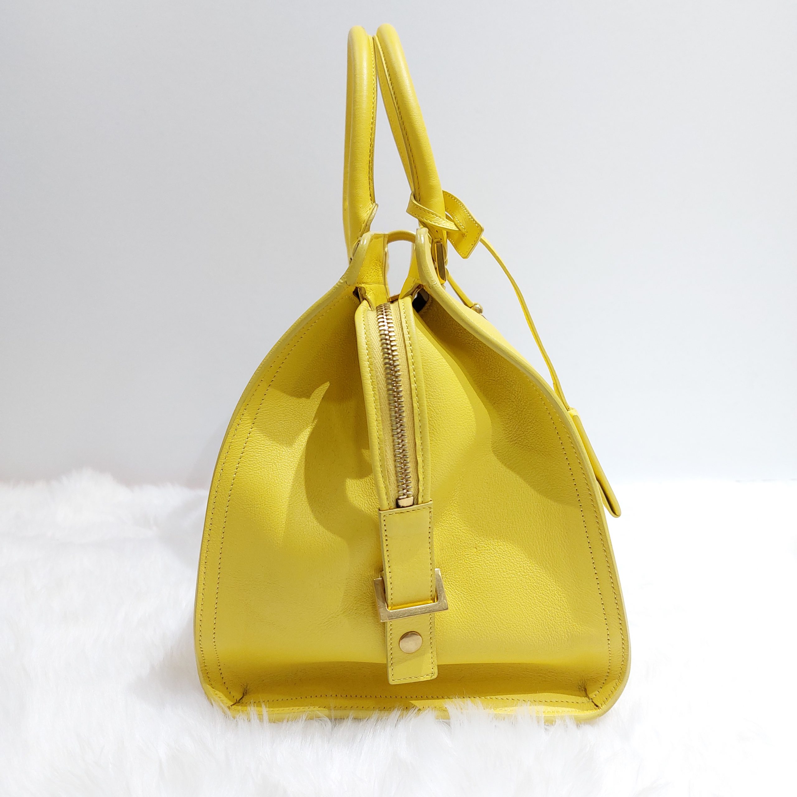 Saint Laurent Yellow Leather Medium Cabas Chyc Tote - BrandConscious  Authentics