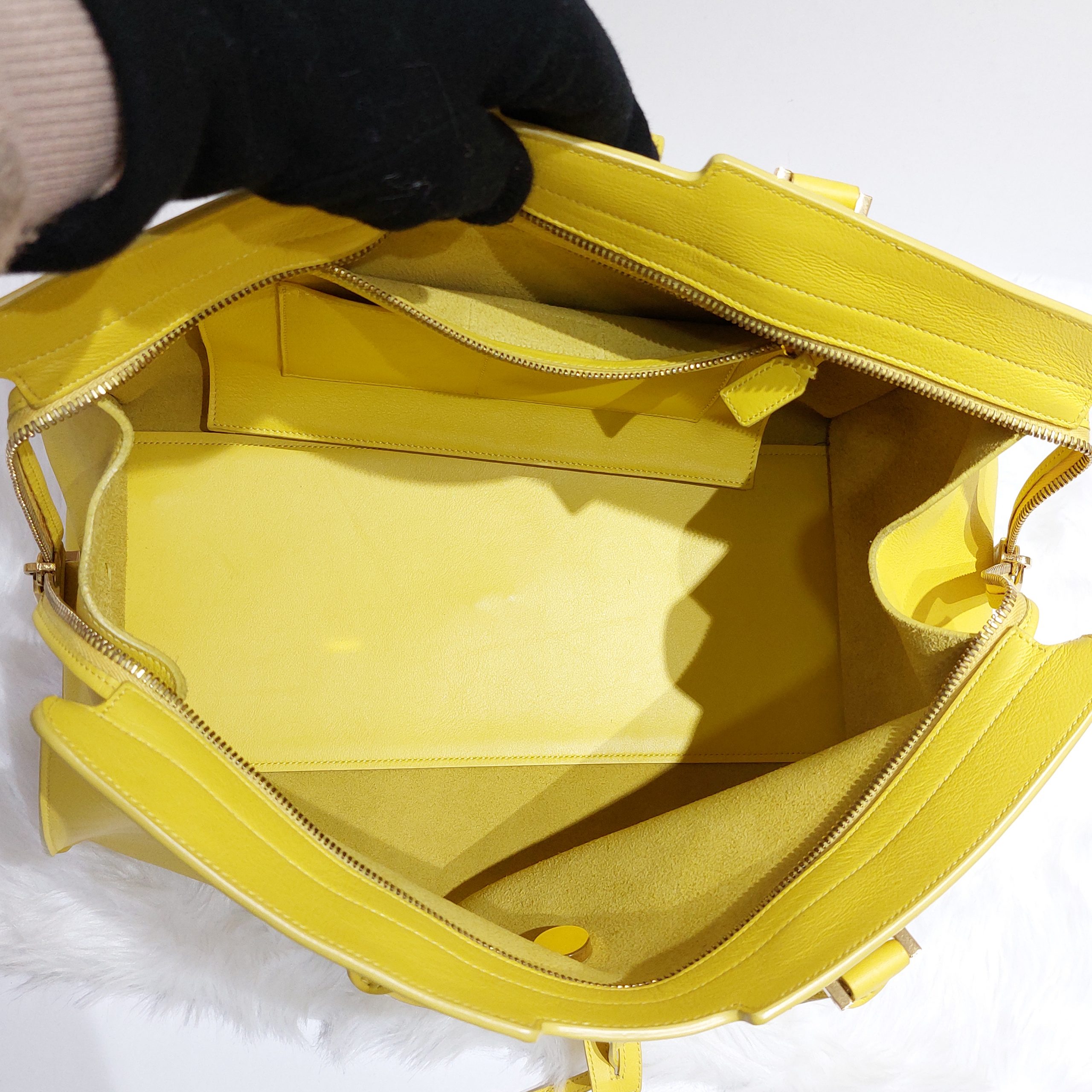 Saint Laurent Yellow Leather Medium Cabas Chyc Tote - BrandConscious  Authentics