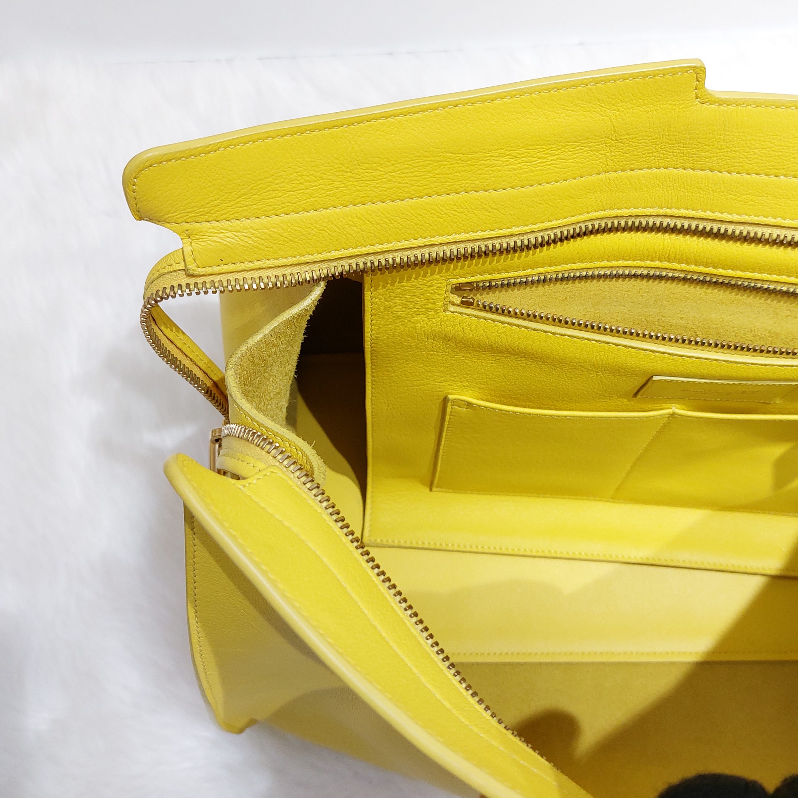 Saint Laurent Yellow Leather Medium Cabas Chyc Tote - BrandConscious  Authentics