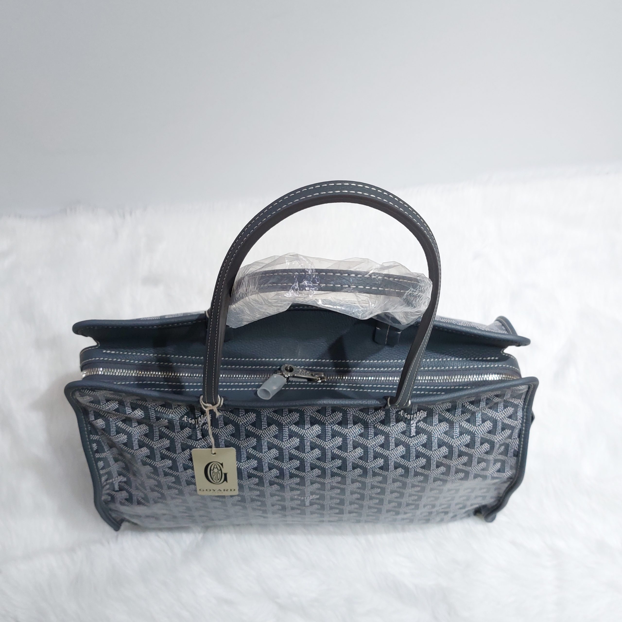 GOYARD Goyardine Sac Hardy Pet Carrier PM Grey 148971