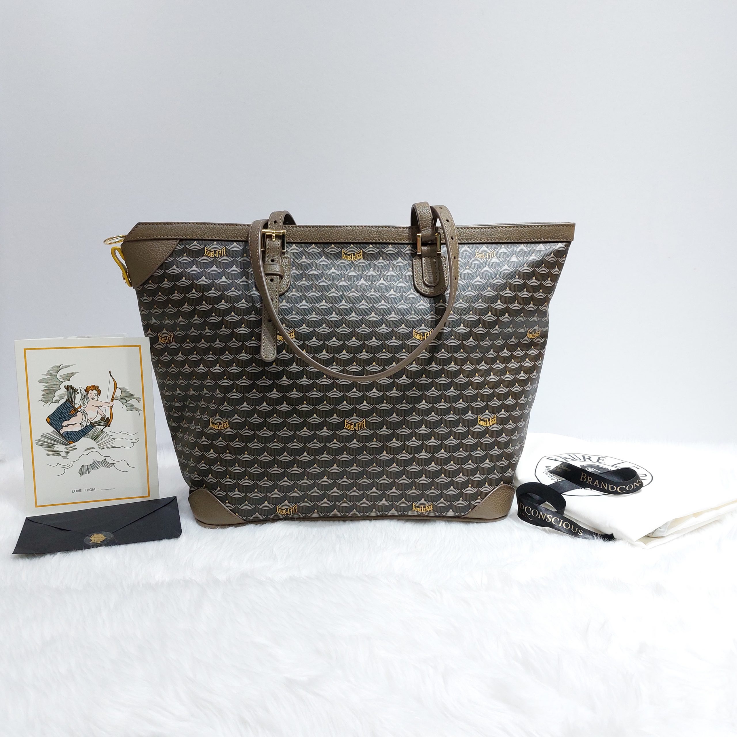 FAURE' LE PAGE Grey Black Coated Canvas Tote Bag – Sui Generis Designer  Consignment