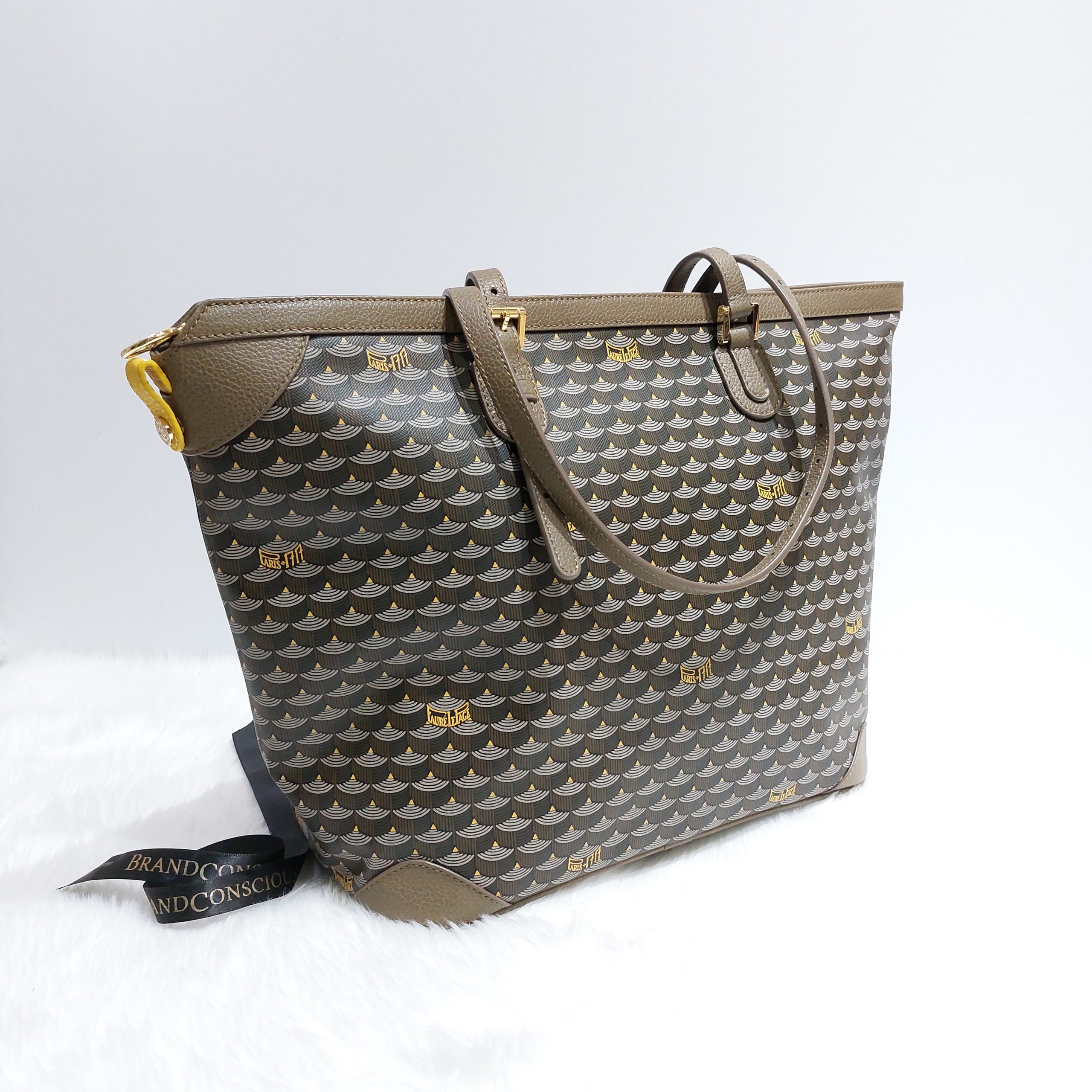 Fauré Le Page - Daily Battle 35 Tote Bag - Steel Grey Scale Canvas & Grey Leather