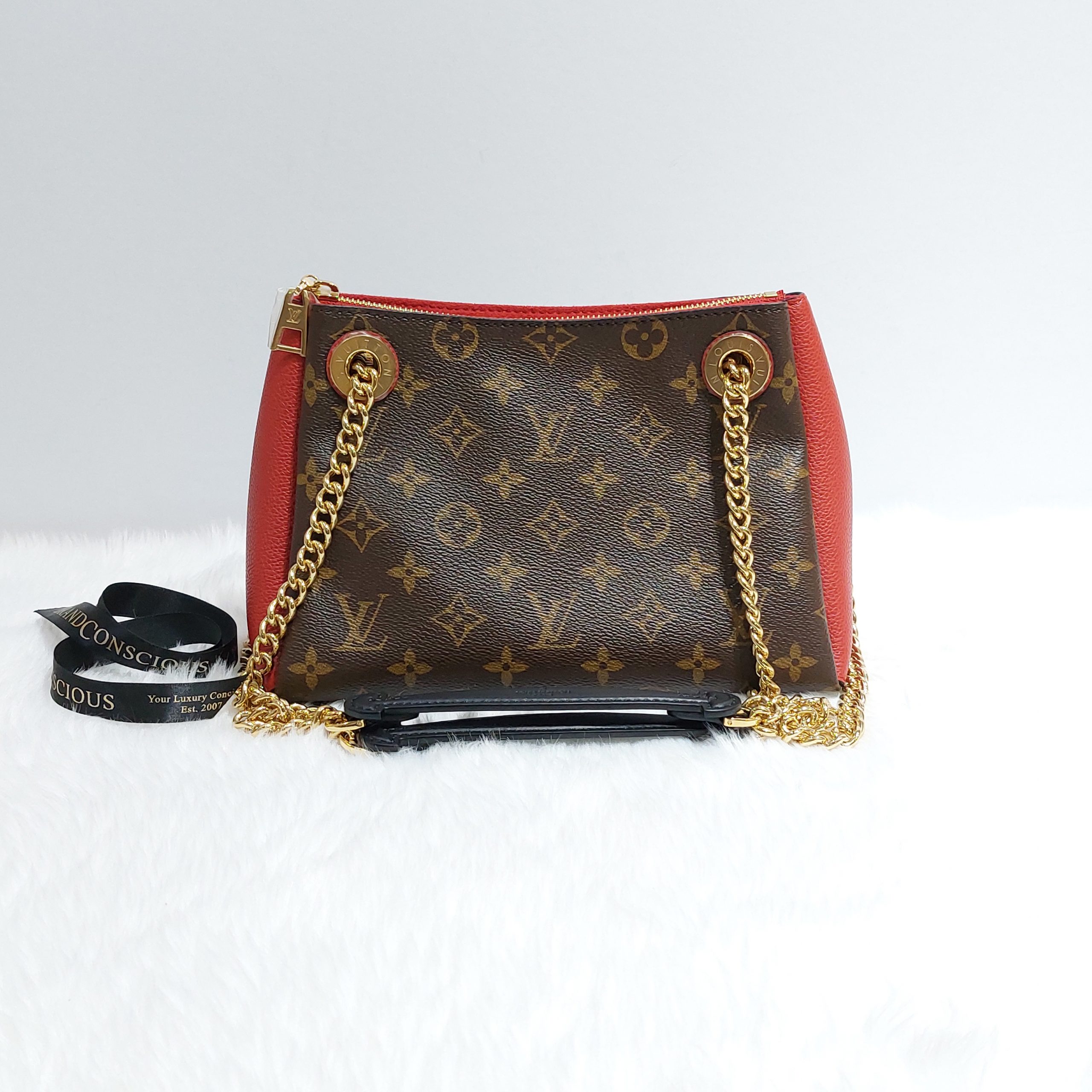 Replica Louis Vuitton M43774 Surene BB Monogram Coated Canvas and Grained  Calf Leather Women Shoulder bag Pink