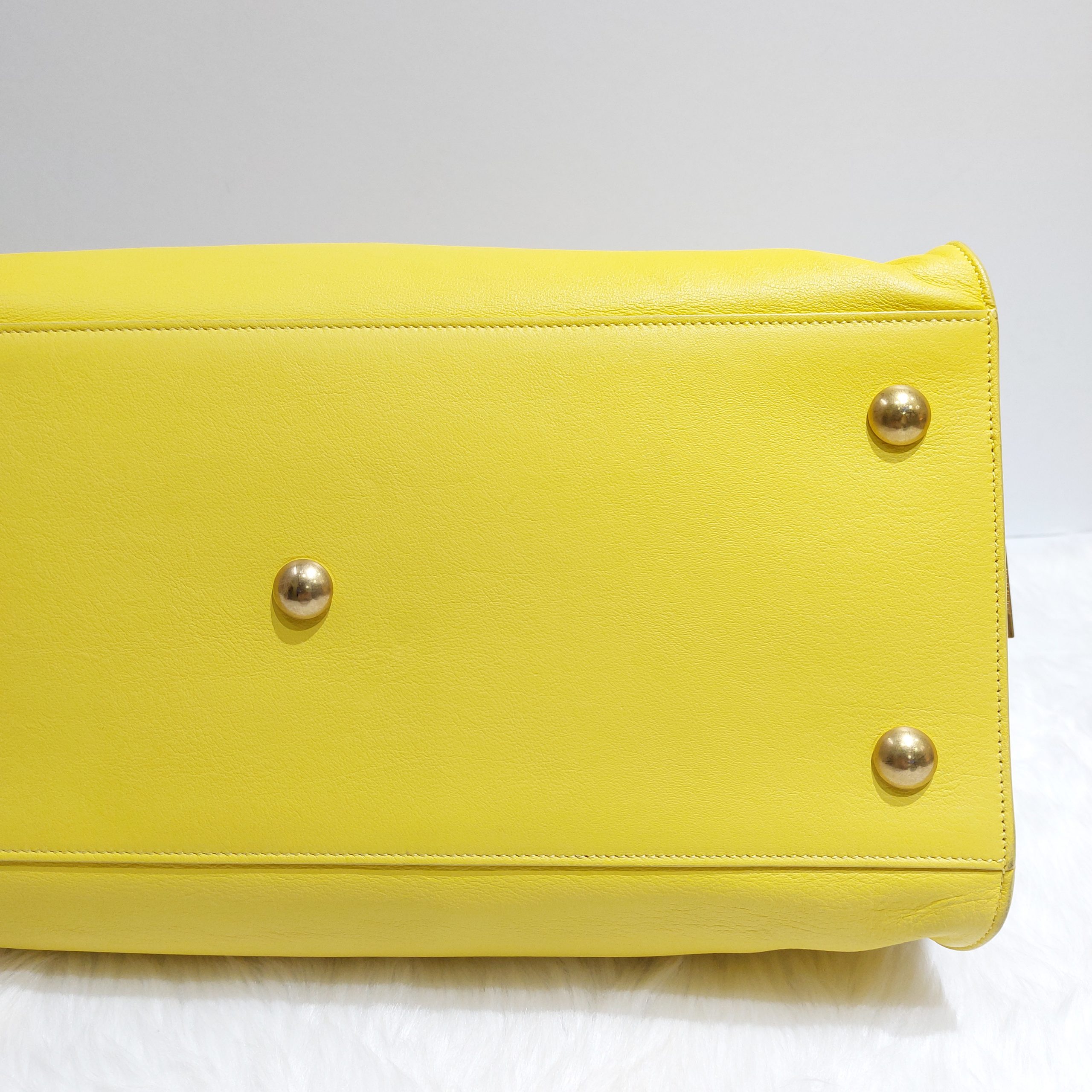 Saint Laurent Yellow Leather Medium Cabas Chyc Tote - BrandConscious  Authentics