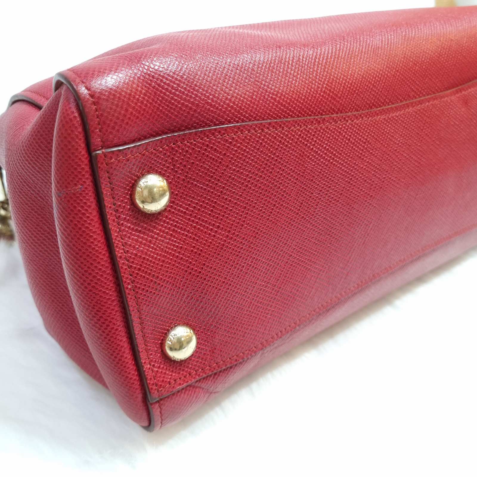 Prada Double Zip BN2569 Red Saffiano Leather Tote - BrandConscious  Authentics