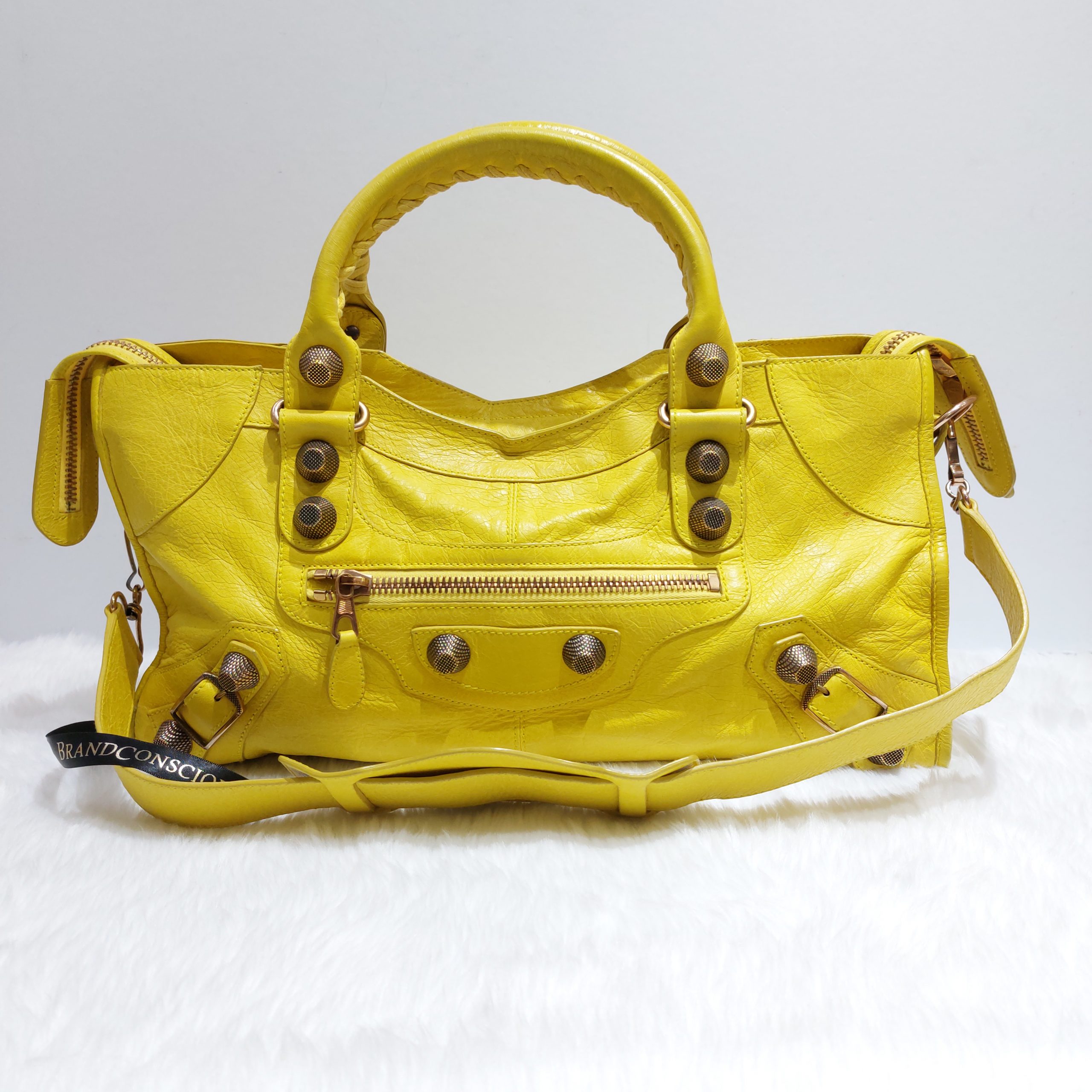 New Balenciaga Everyday Yellow Calfskin Logo XS Camera Cross Body Bag  552372  Walmartcom