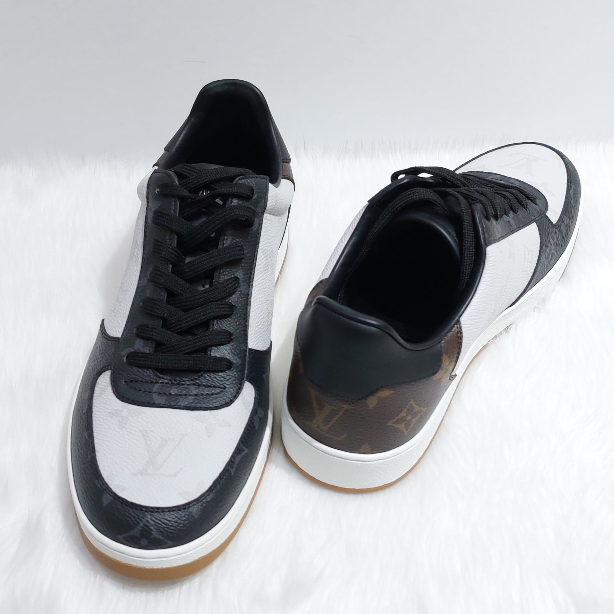 Louis Vuitton Rivoli Black Brown White Men's Sneakers Size 8
