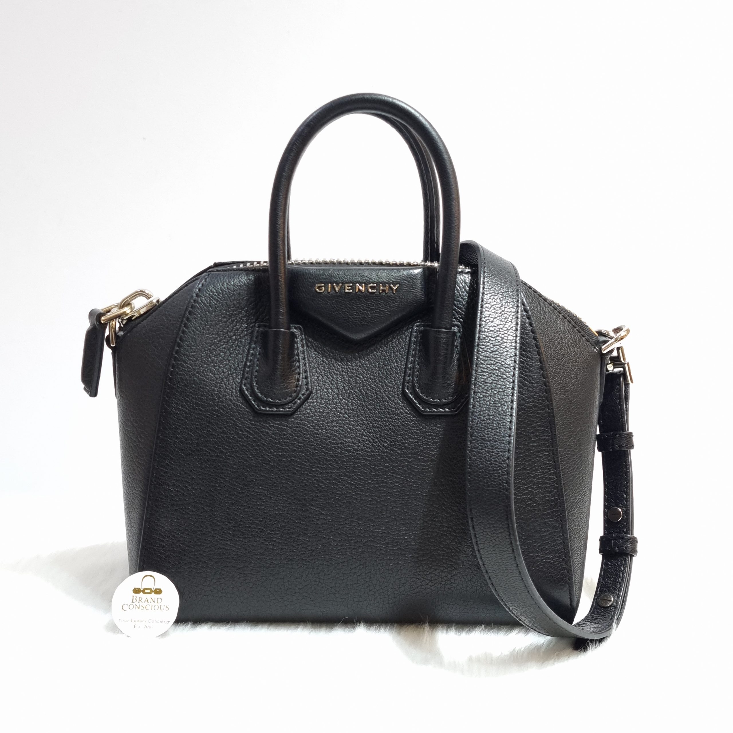 Mini Antigona Bag in Black in SHW