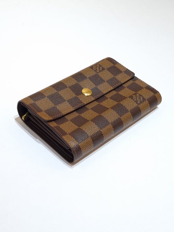 LOUIS VUITTON Alexandra Brown Damier Ebene Canvas Trifold Wallet