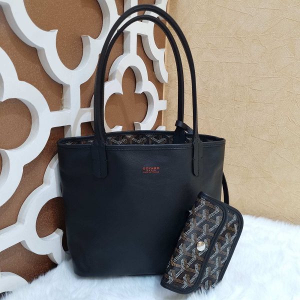 GOYARD Goyardine Reversible Mini Anjou Black 1292548