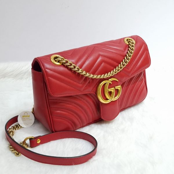 Gucci Calfskin Matelasse Small GG Marmont Chain Shoulder Bag Hibiscus -  MyDesignerly