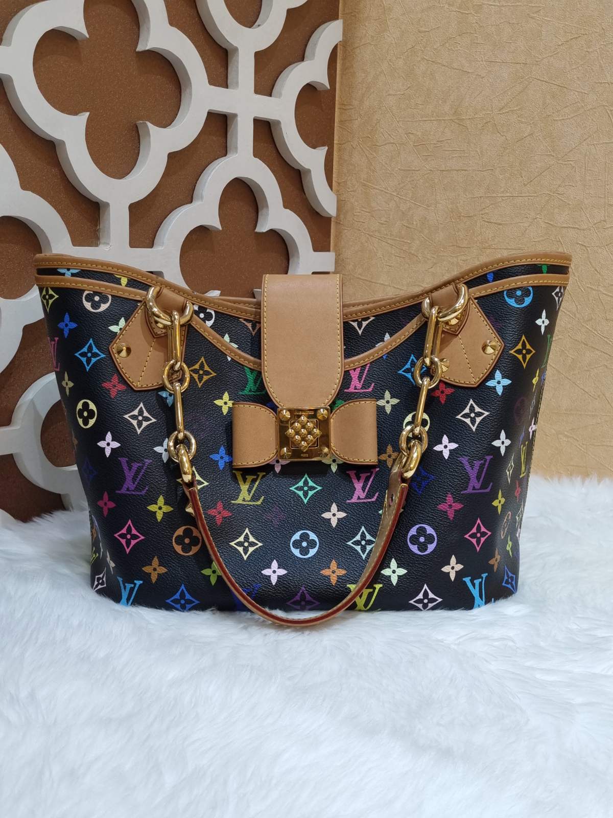 Louis Vuitton Black Monogram Multicolor Annie MM Tote Bag