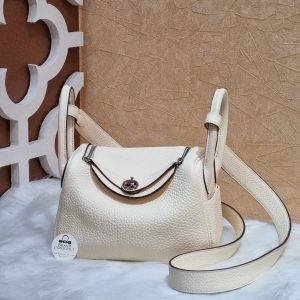 Hermes 22cmm Bi-Color Bleu Pale/Gris Pearl Clemence and Swift