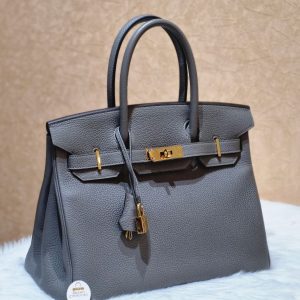 Hermes Birkin Bag 30 Gris Meyer Clemence Leather Gold Hardware -  BrandConscious Authentics