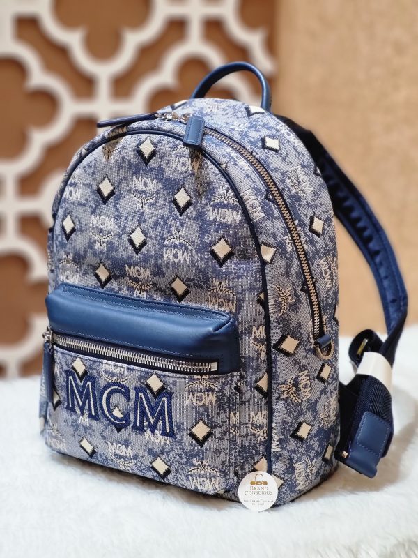 MCM Mini Vintage Jacquard Stark Backpack