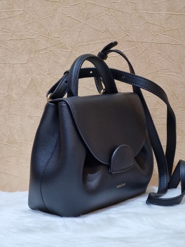 Polène | Bag - numéro Un Nano - Black Textured Leather