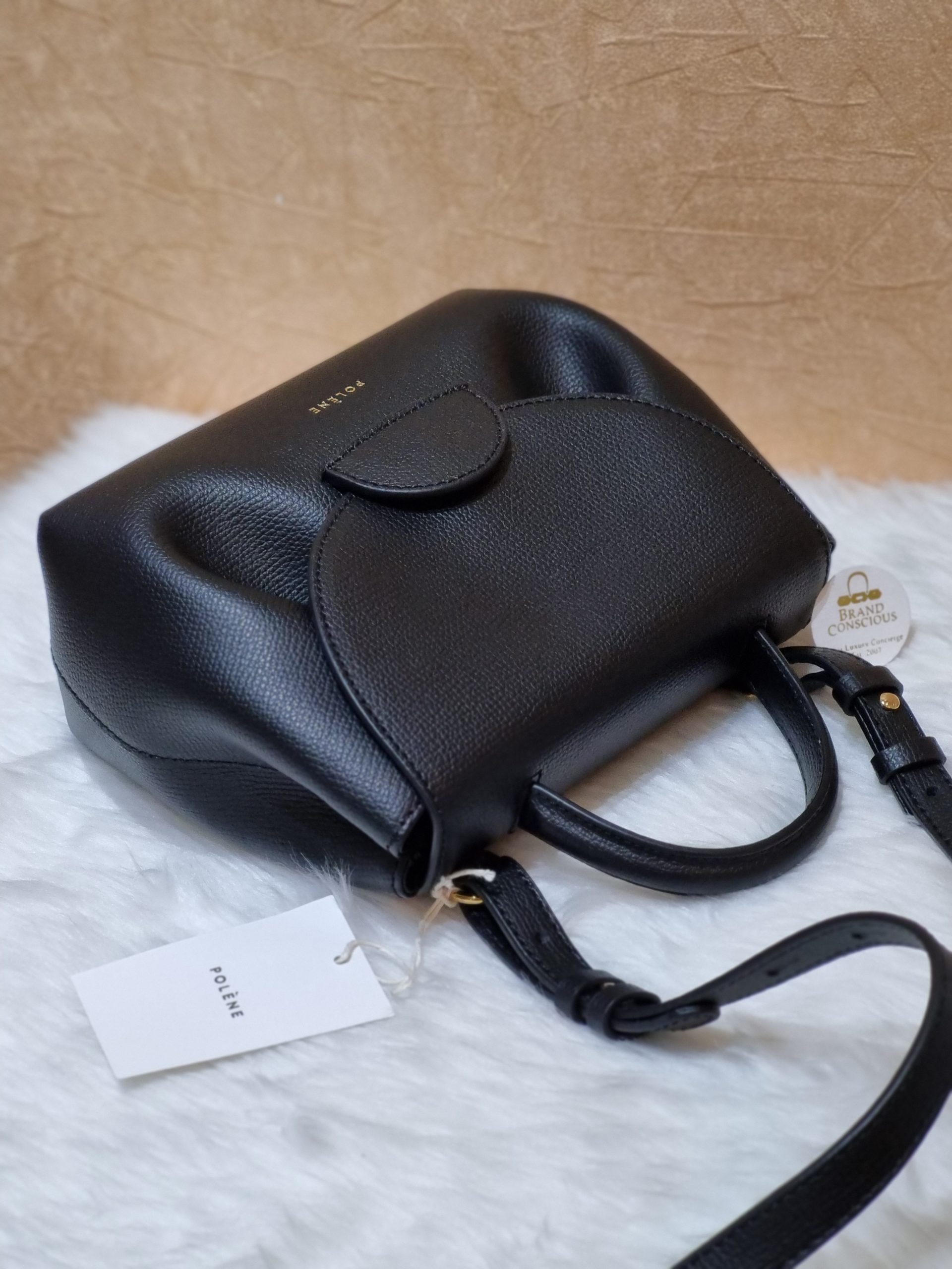 Polène  Bag - Numéro Un Nano - Black Textured leather