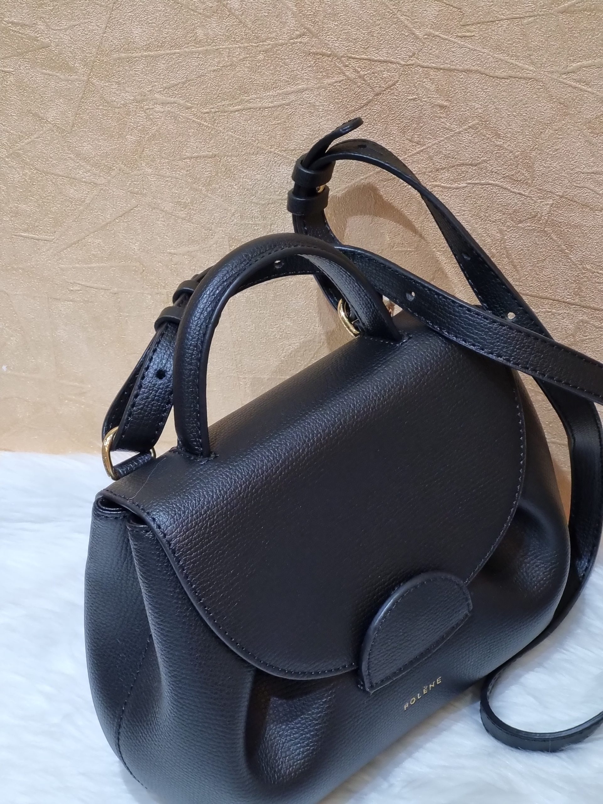 Polène  Bag - Numéro Un Nano - Black Textured leather