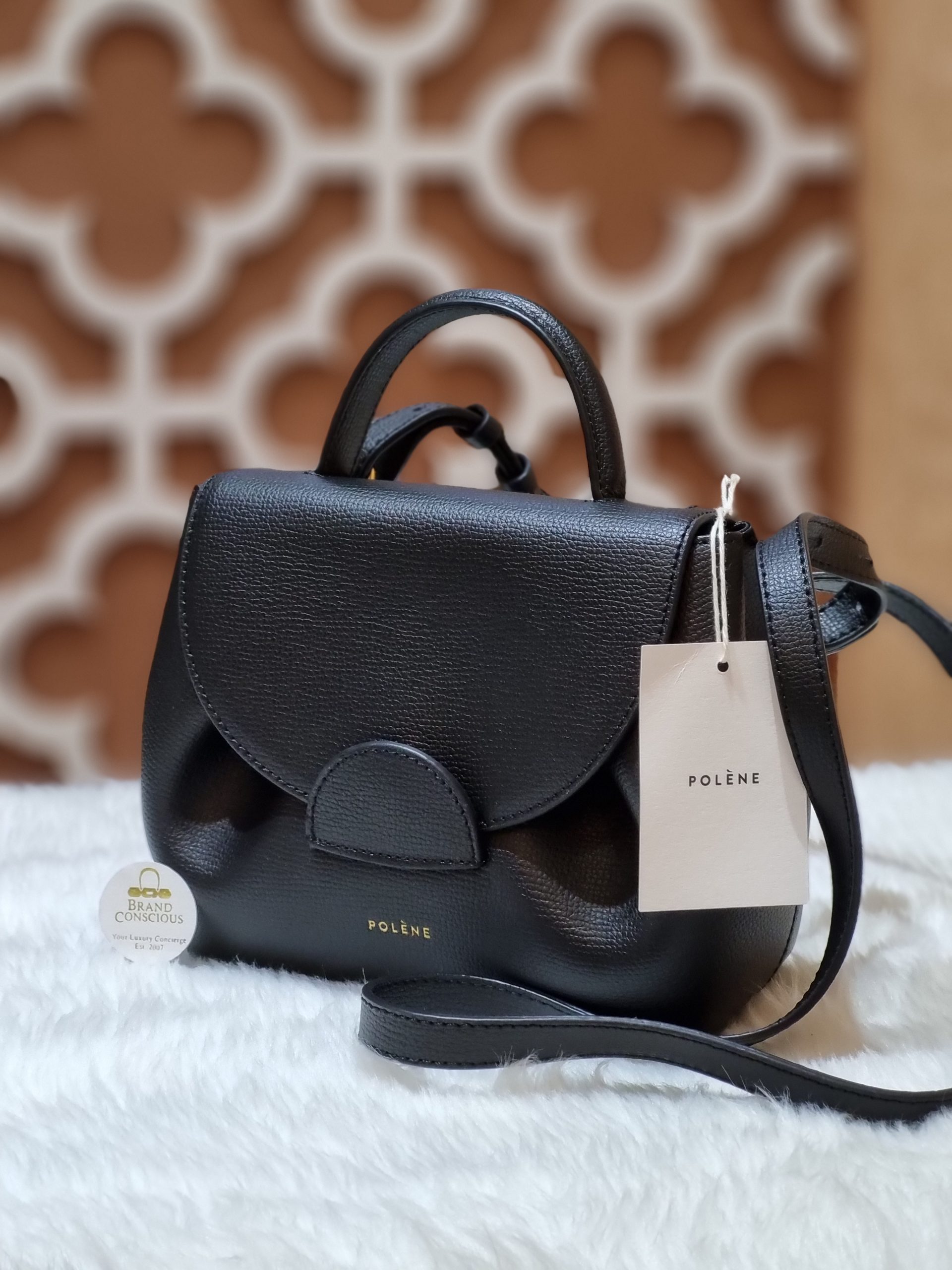 Polène | Bag - numéro Un Nano - Black Textured Leather