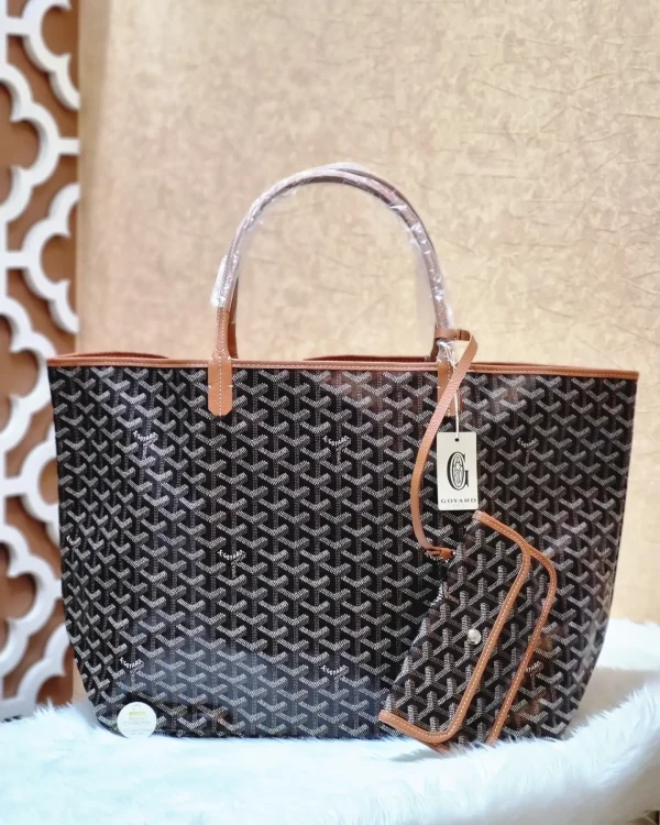 Goyard Saint Louis GM Canvas Tote Shoulder Bag Tan