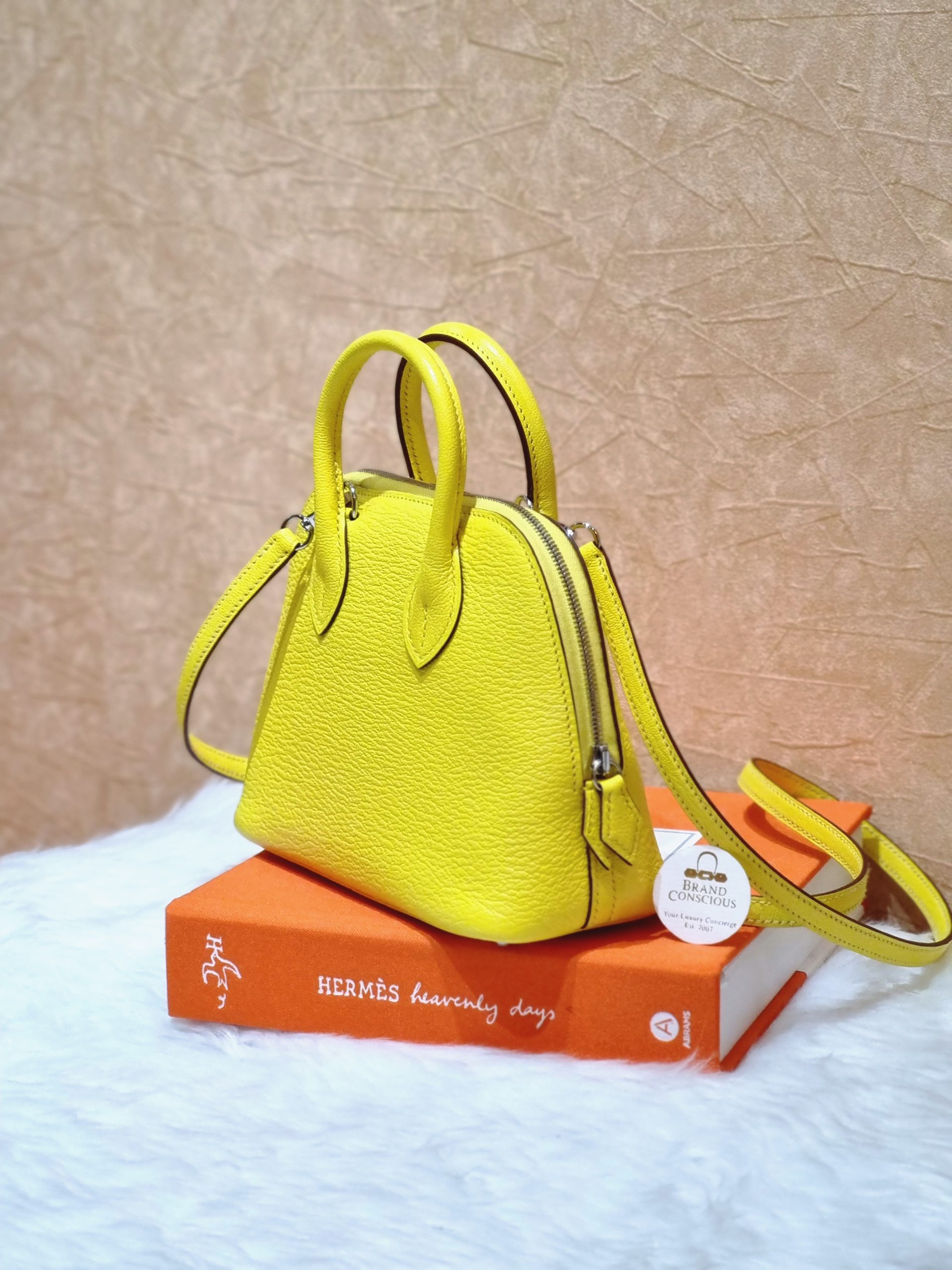 HERMES Chevre Mysore Mini 1923 Bolide Lime 1277033