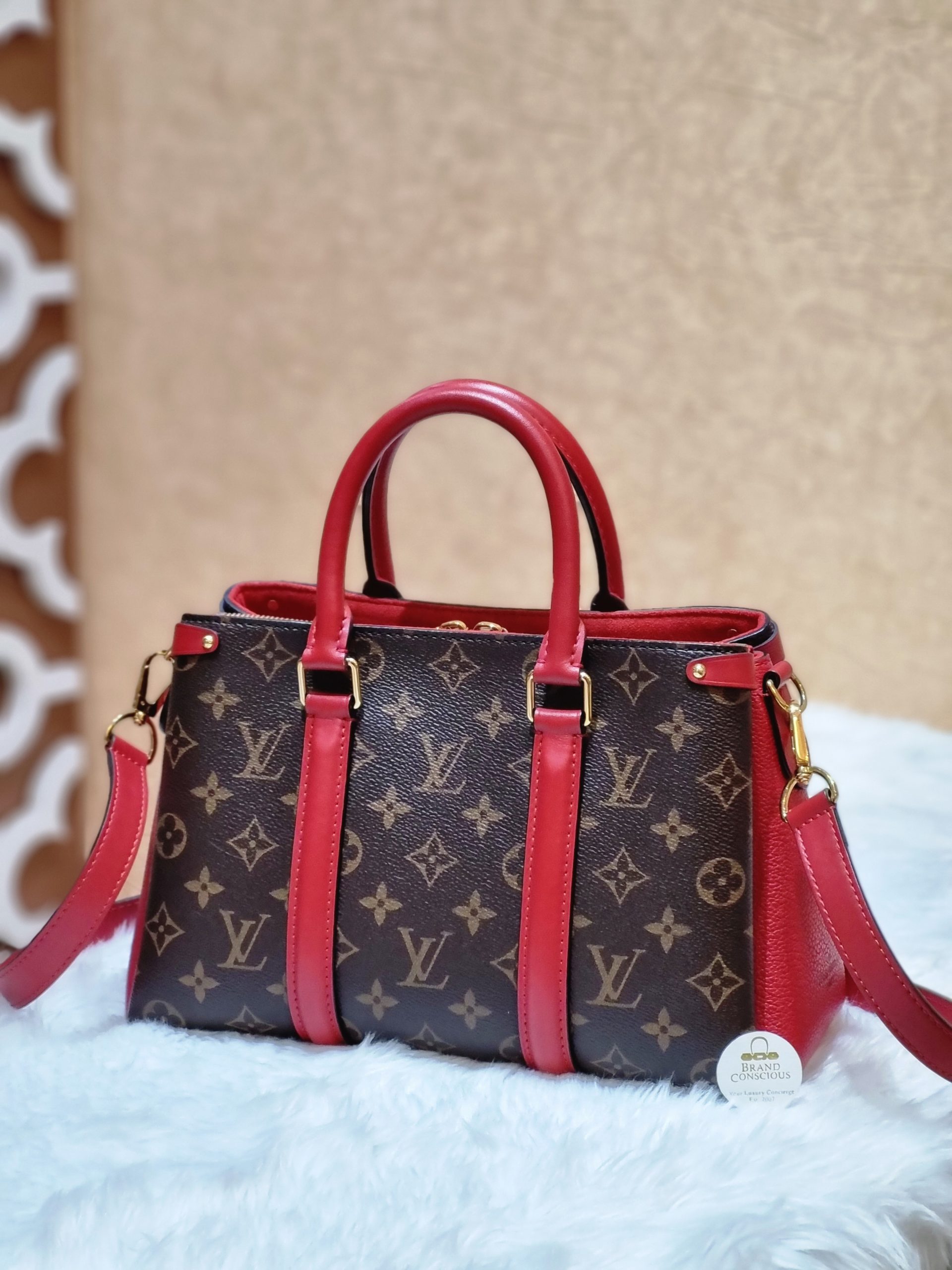Louis Vuitton Monogram Soufflot BB 2 way Bag Cerise Red