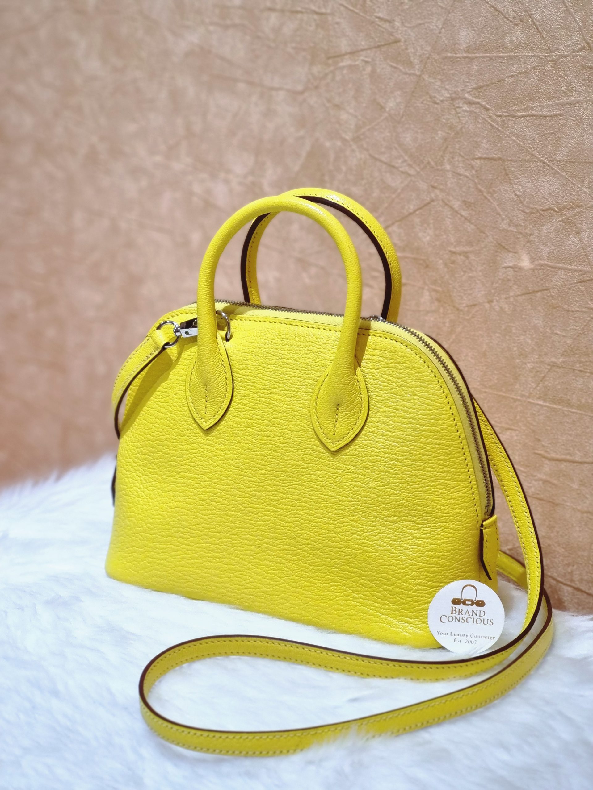 HERMES Chevre Mysore Mini 1923 Bolide Lime 1277033