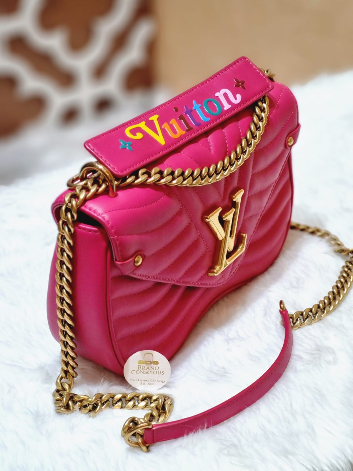 Pink Louis Vuitton New Wave Chain MM Crossbody Bag