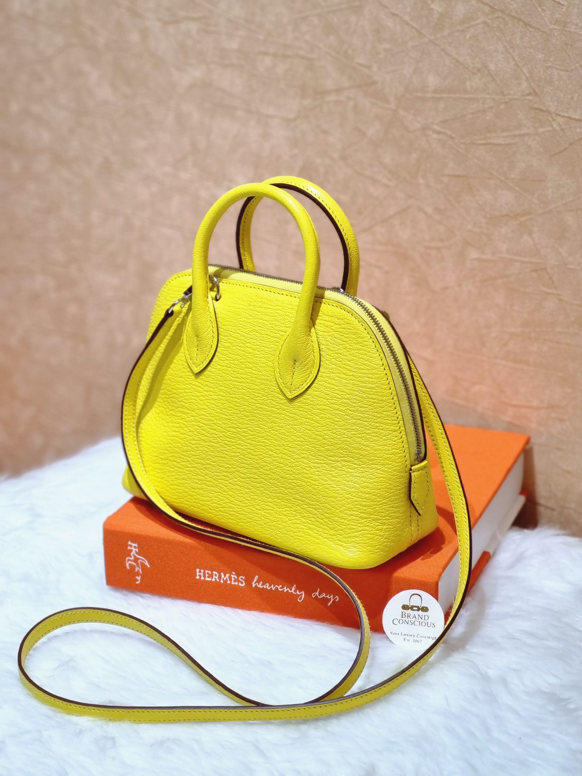 HERMES Chevre Mysore Mini 1923 Bolide Lime 1277033