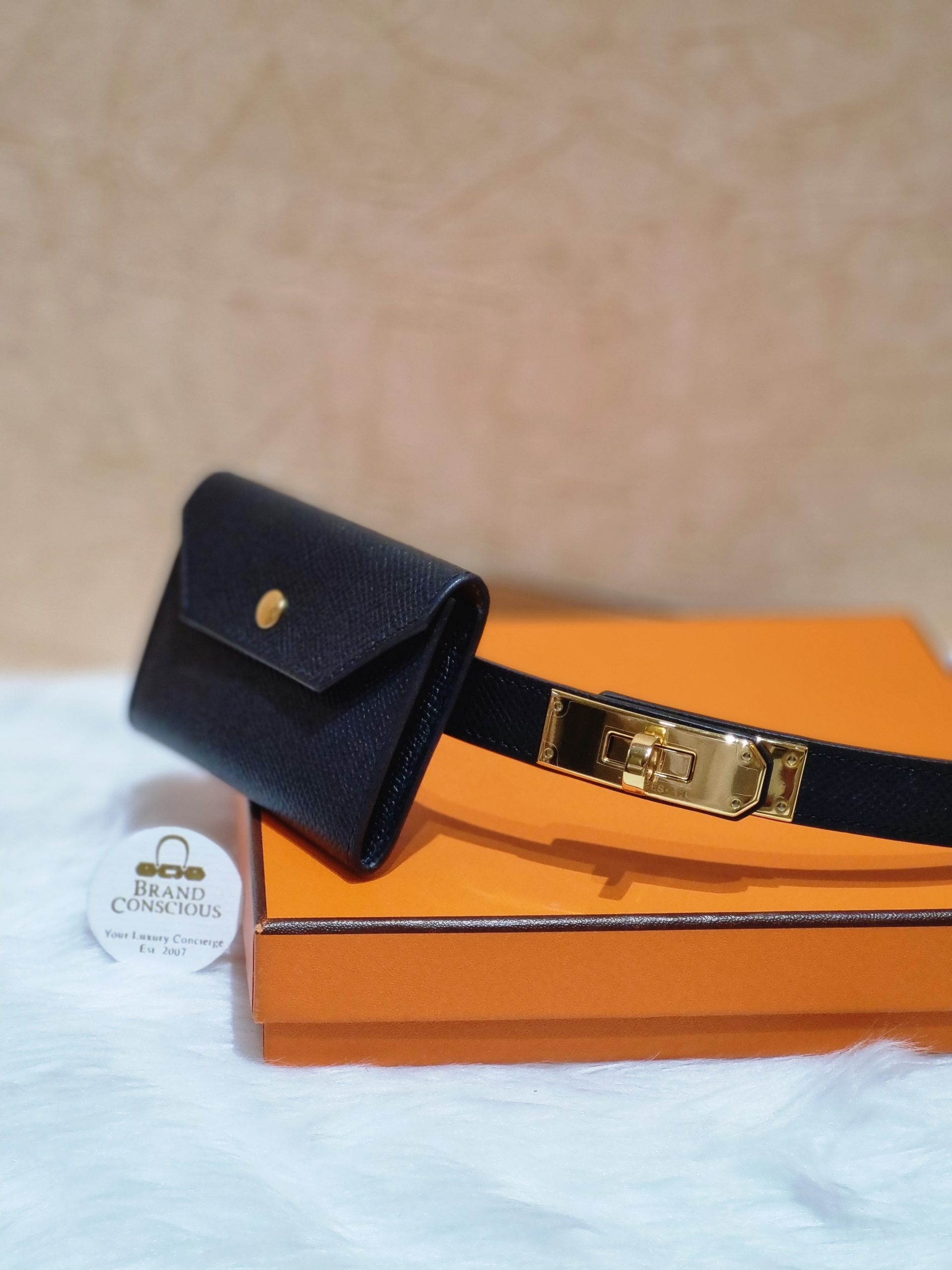 Hermes Kelly 18 Belt Adjustable Black Epsom Leather Gold Hardware –  Mightychic