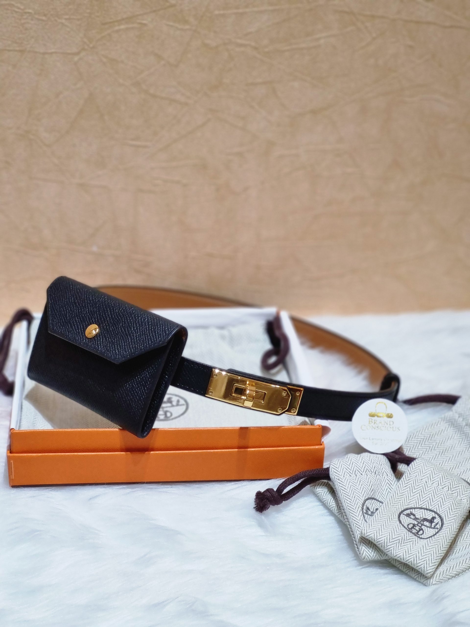 HERMES Epsom Kelly Pocket Belt Gold 1190361