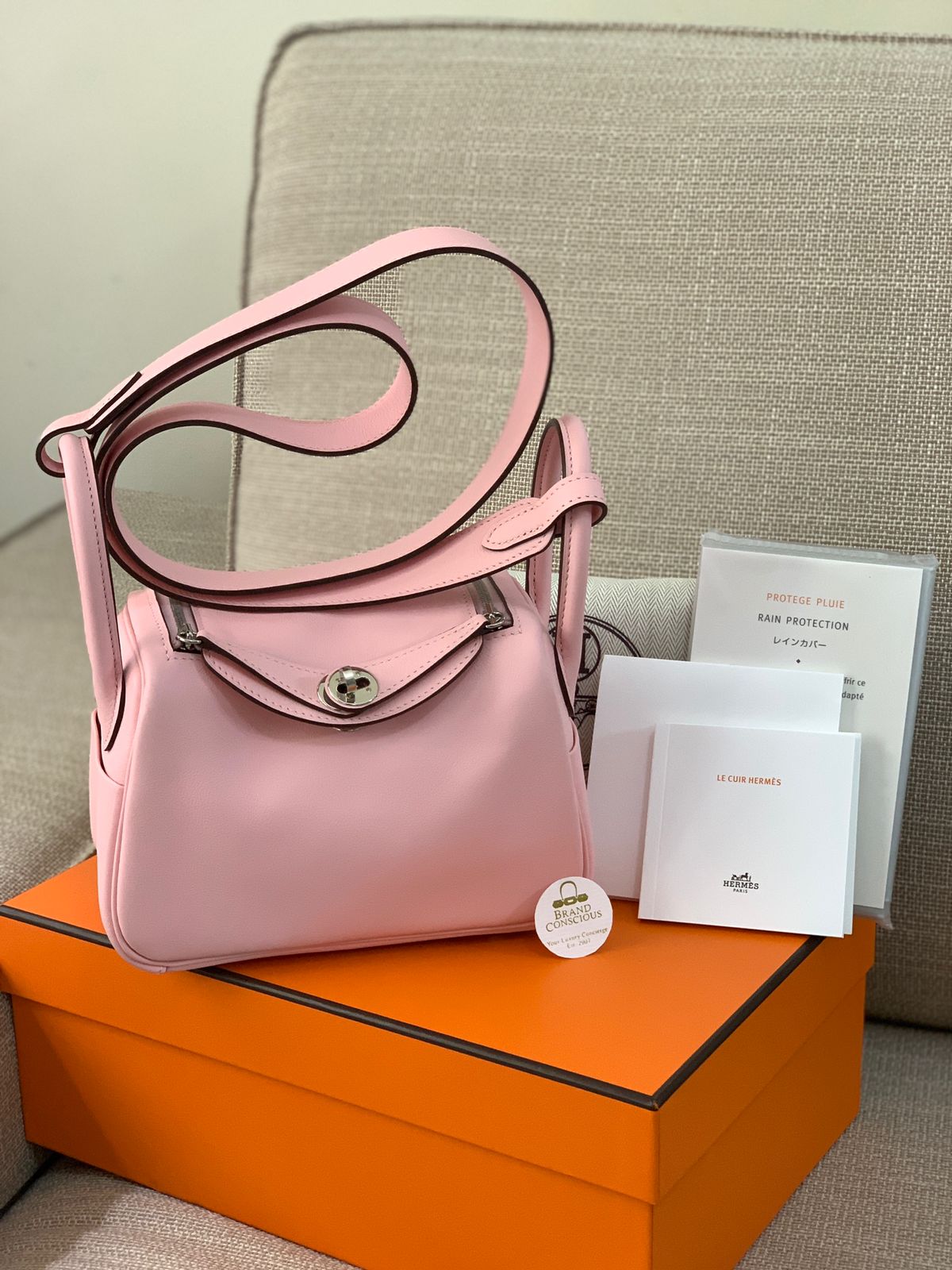 hermes mini lindy pink