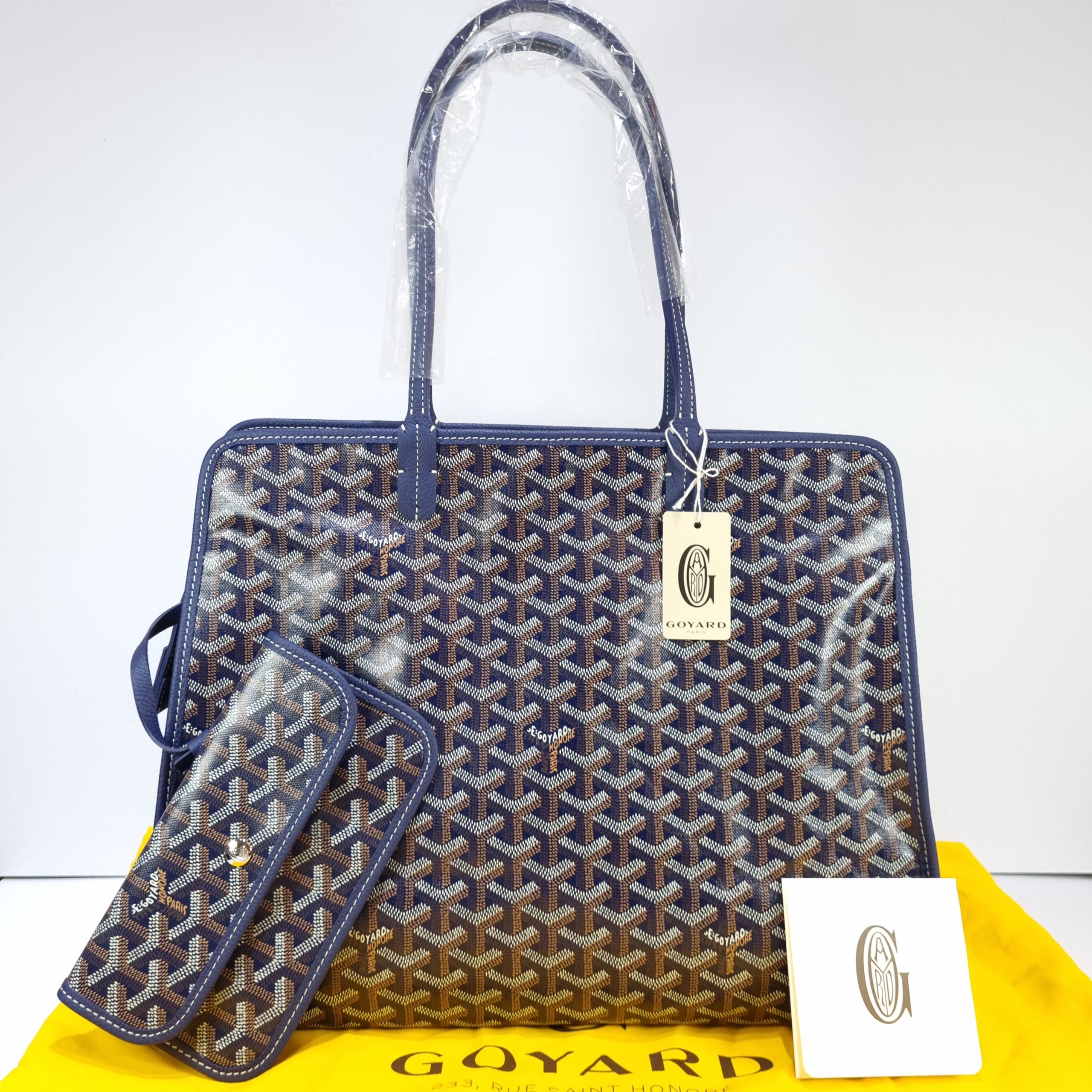 Goyard Navy Blue Goyardine Coated Canvas Sac Rouette PM Shoulder