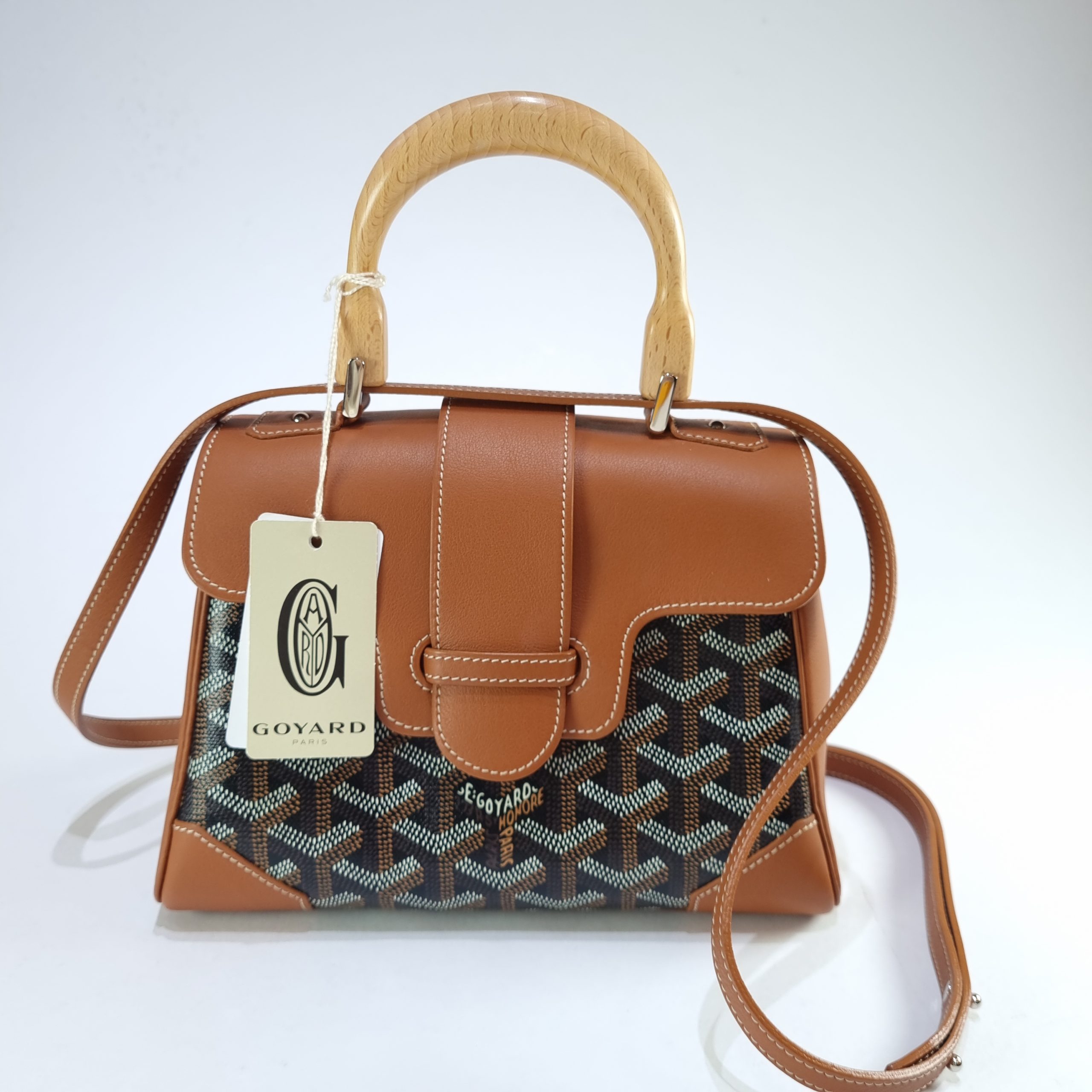 Goyard Saigon Souple Mini Bag Black and Tan Brown