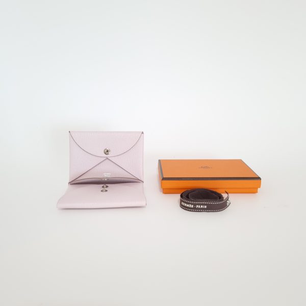 Hermès Mauve Sylvester Chevre Mysore Calvi Duo Card Holder Palladium  Hardware, 2022 Available For Immediate Sale At Sotheby's