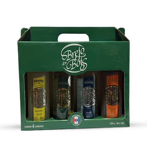 KIT MIX DE CACHAÇA 250ML 4 SABORES