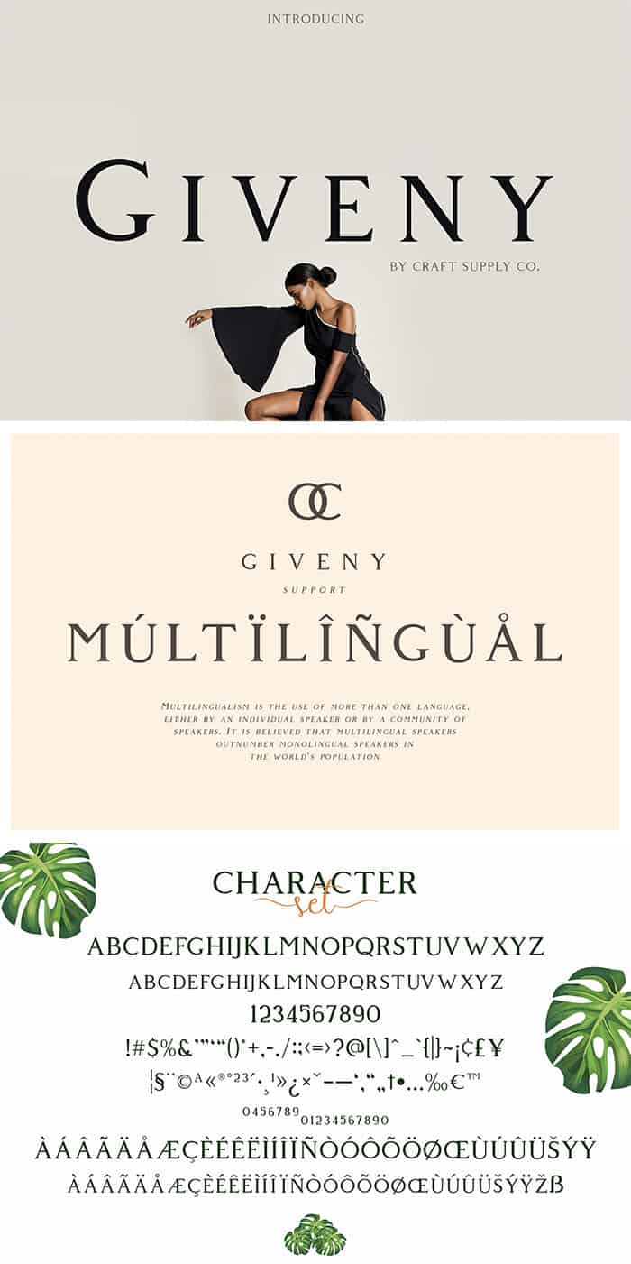 Download the Giveny Serif font for free.