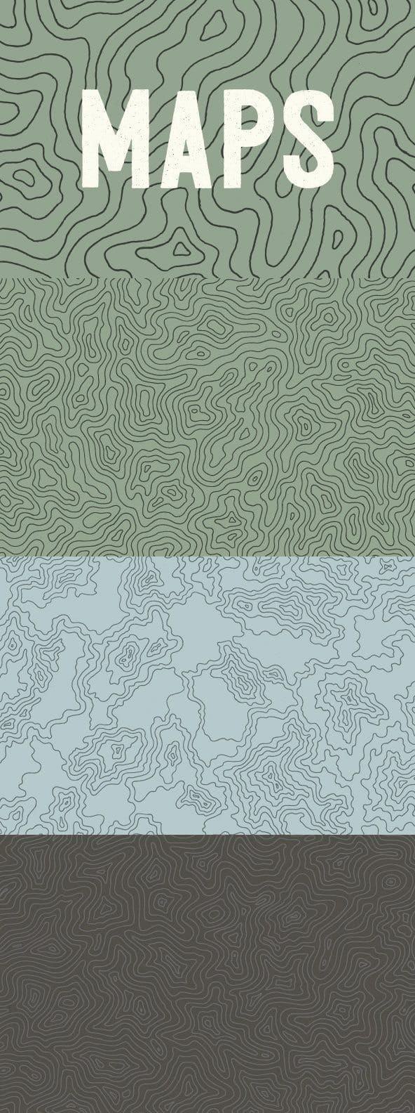 Patterns | Topographic Elevation Maps This hand-illustrated set of t-