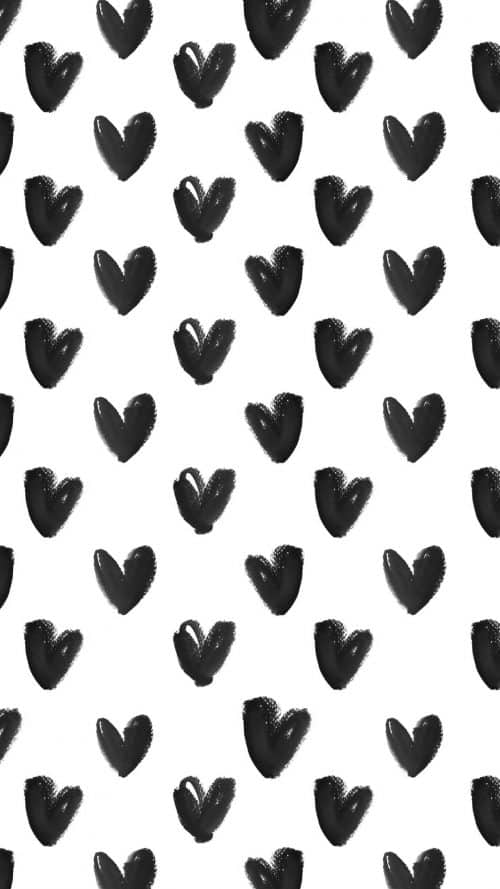 Patterns | Black & white heart pattern monochrome print design