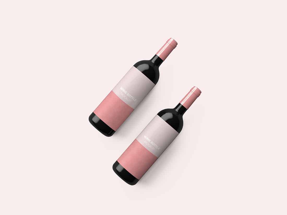 Asset | Wine Bottle Top View Mockup