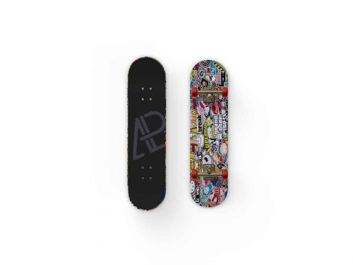 Asset | Front and Back Customizable Skateboard Mockup