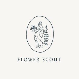 Logo | Flower Scout – Wordmark and crest by Caroline Corrigan | carolinecorrigan.com
