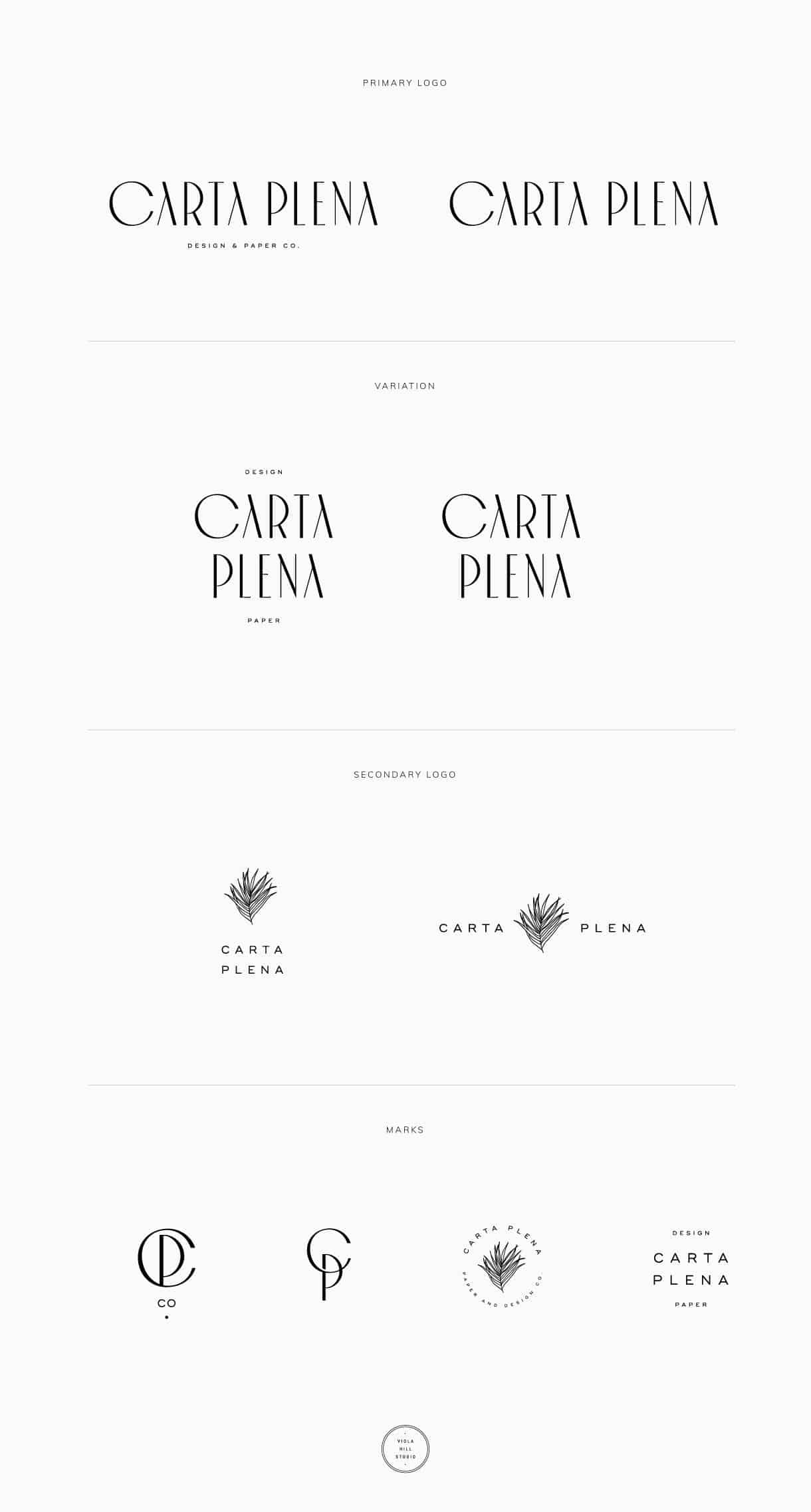 Logo | Carta Plena Custom Brand Design by Viola Hill Studio minimal refined typography weddingin ...