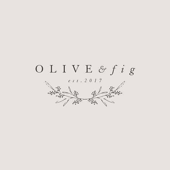 Logo | Olive & Fig – Wordmark and logomark – Premade feminine logo | broodenbot ...