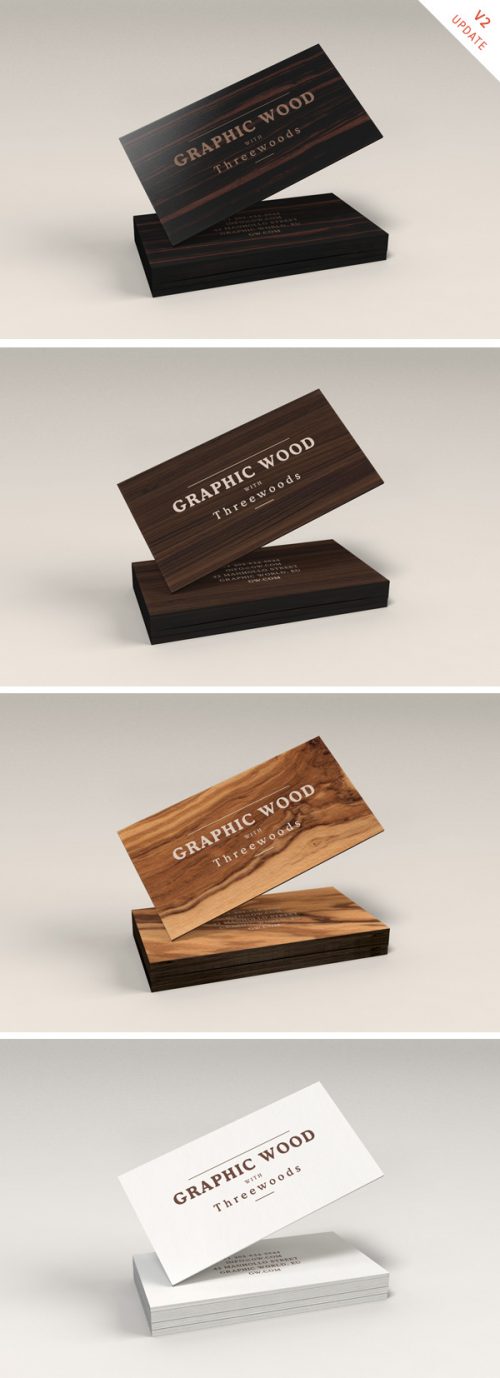 Asset | Wooden Business Cards MockUp