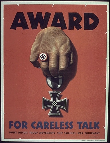 Propaganda Award For Careless Talk World War 2 Nazi Germany