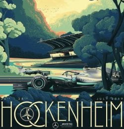 F1 Hockenheim – AMD Petronas Motorsport Illustrated Poster Design